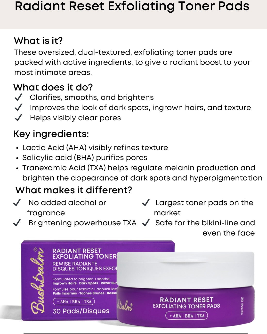 BushBalm Exfoliating Toner Pads